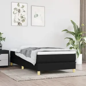 Comparateur de prix : Sommier à ressorts de lit Noir 100x200 cm Tissu Vidaxl Black