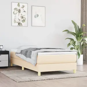 vidaXL Cadre de lit Crème 100 x 200 cm Tissu pas cher