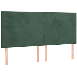 vidaXL Têtes de lit 4 pcs Vert foncé 100x5x78/88 cm Velours pas cher