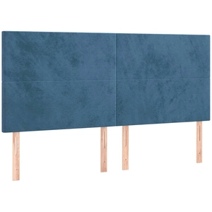 vidaXL Têtes de lit 4 pcs Bleu foncé 100x5x78/88 cm Velours pas cher