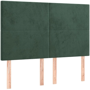 vidaXL Têtes de lit 4 pcs Vert foncé 72x5x78/88 cm Velours pas cher