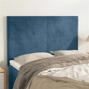 vidaXL Têtes de lit 4 pcs Bleu foncé 72x5x78/88 cm Velours pas cher