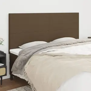 vidaXL Têtes de lit 4 pcs Marron Foncé 80x5x78/88 cm Tissu pas cher