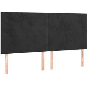 vidaXL Têtes de lit 4 pcs Noir 80x5x78/88 cm Velours pas cher