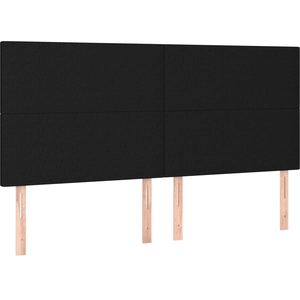 vidaXL Têtes de lit 4 pcs Noir 100x5x78/88 cm Tissu pas cher