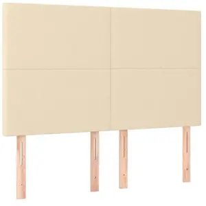 vidaXL Têtes de lit 4 pcs Crème 72x5x78/88 cm Tissu pas cher
