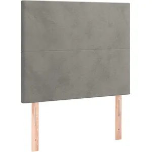 vidaXL Têtes de lit 2 pcs Gris clair 90x5x78/88 cm Velours pas cher