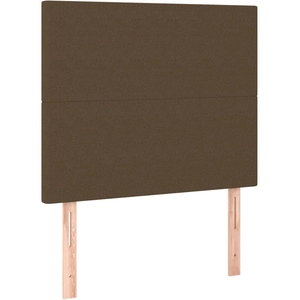 vidaXL Têtes de lit 2 pcs Marron Foncé 100x5x78/88 cm Tissu pas cher