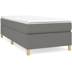vidaXL Cadre de lit Gris foncé 90x190 cm Tissu
