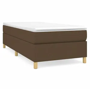 Vidaxl - Sommier à ressorts de lit Marron foncé 90x190 cm Tissu Dark brown pas cher