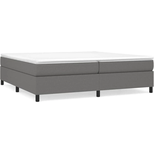 Sommier à ressorts de lit Gris foncé 200x200 cm Tissu Vidaxl Dark grey pas cher