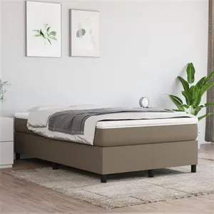 Sommier à ressorts de lit Taupe 120x200 cm Tissu Vidaxl Taupe pas cher