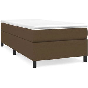 vidaXL Sommier à lattes de lit Marron foncé 100x200 cm Tissu pas cher