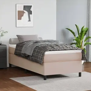 vidaXL Cadre de lit Cappuccino 100x200 cm Similicuir pas cher