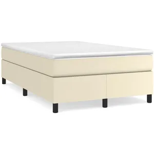 vidaXL Cadre de lit Crème 120x200 cm Similicuir pas cher