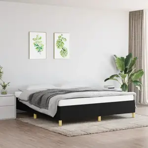 Sommier à ressorts de lit Noir 160x200 cm Tissu Vidaxl Black pas cher