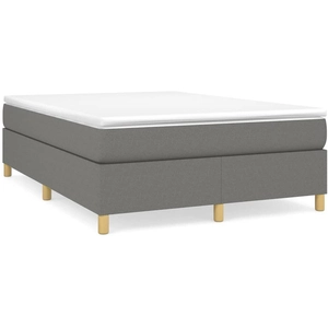 Sommier à ressorts de lit Gris foncé 140x200 cm Tissu Vidaxl Dark grey pas cher