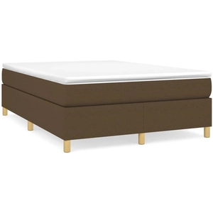 vidaXL Cadre de lit Marron foncé 140x200 cm Tissu pas cher
