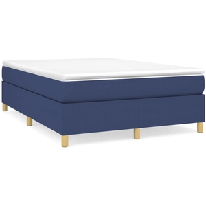 Sommier à ressorts de lit Bleu 140x200 cm Tissu Vidaxl Blue pas cher