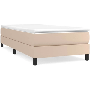 Sommier à ressorts de lit Cappuccino 80x200 cm Similicuir Vidaxl Cappuccino pas cher