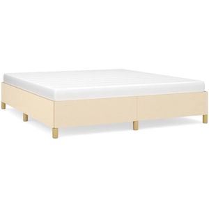 Sommier à ressorts de lit Crème 180x200 cm Tissu Vidaxl Cream pas cher
