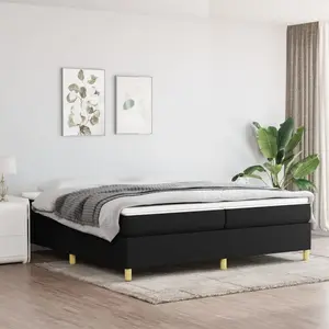 Sommier à ressorts de lit Noir 200x200 cm Tissu Vidaxl Black pas cher