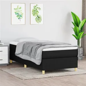 Sommier à ressorts de lit Noir 100x200 cm Tissu Vidaxl Black pas cher
