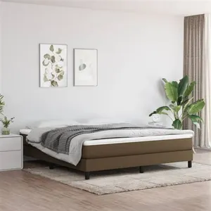 Sommier à ressorts de lit Marron foncé 180x200 cm Tissu Vidaxl Dark brown pas cher