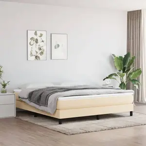Comparateur de prix : vidaXL Cadre de lit Crème 160 x 200 cm Tissu