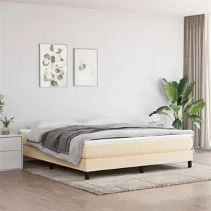 Comparateur de prix : Sommier à ressorts de lit Crème 180x200 cm Tissu Vidaxl Cream