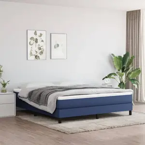 Sommier à ressorts de lit Bleu 180x200 cm Tissu Vidaxl Blue pas cher