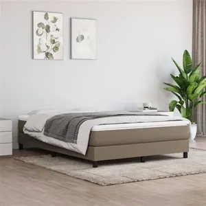 vidaXL Cadre de lit Taupe 140x200 cm Tissu pas cher
