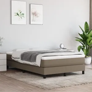 vidaXL Cadre de lit Taupe 120x200 cm Tissu pas cher