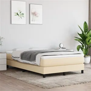 vidaXL Cadre de lit Crème 120 x 200 cm Tissu pas cher