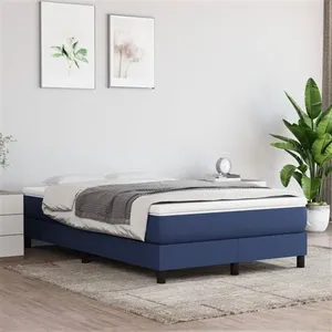 vidaXL Cadre de lit Bleu 120 x 200 cm Tissu pas cher