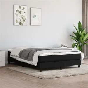 vidaXL Cadre de lit sans matelas noir 140x200 cm tissu3120518 pas cher