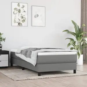 Comparateur de prix : Sommier à ressorts de lit Gris foncé 90x200 cm Tissu Vidaxl Dark grey