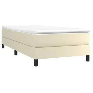 vidaXL Vidaxl Sommier À Ressorts De Lit Crème 90x190 Cm Similicuir pas cher