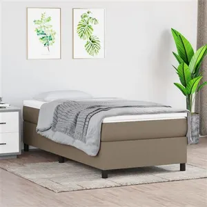 Sommier à ressorts de lit Taupe 90x190 cm Tissu Vidaxl Taupe pas cher