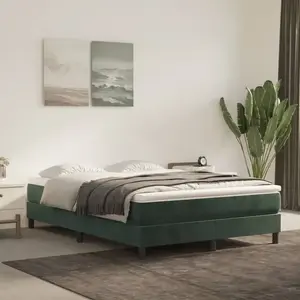Comparateur de prix : Sommier à ressorts de lit Vert foncé 140x190 cm Velours Vidaxl Dark green
