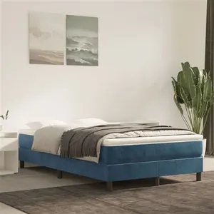 Sommier à lattes de lit Bleu foncé 120x200 cm Velours Vidaxl Bleu foncé pas cher