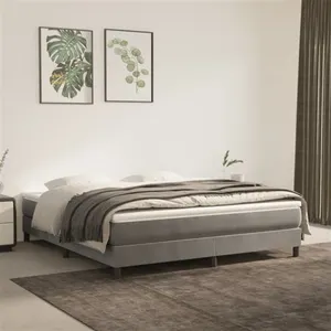 vidaXL Cadre de lit sans matelas gris clair 180x200 cm velours3120784