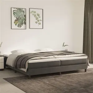 Comparateur de prix : vidaXL Cadre de lit Gris foncé 200 x 200 cm Velours