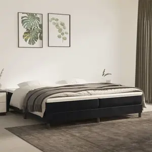Comparateur de prix : Sommier à ressorts de lit Noir 200x200 cm Velours Vidaxl Black