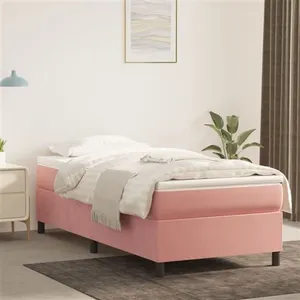 vidaXL Cadre de lit Rose 100x200 cm Velours pas cher
