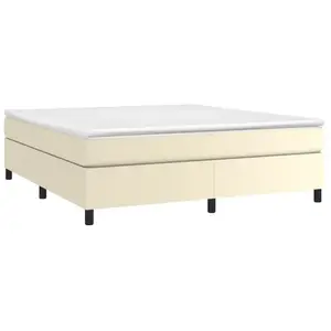 vidaXL Cadre de lit Crème 180x200 cm Similicuir pas cher