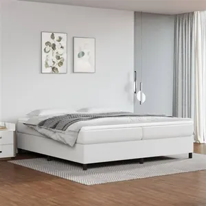 vidaXL Cadre de lit Blanc 200x200 cm Similicuir pas cher