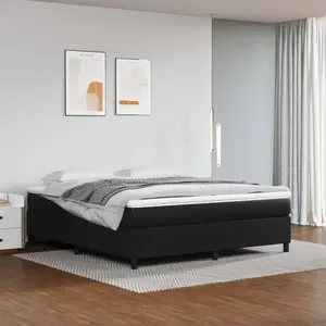 Vidaxl - Sommier à ressorts de lit Noir 180x200 cm Similicuir Black