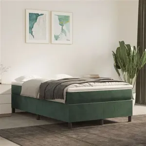 vidaXL Cadre de lit Vert foncé 120x200 cm Velours pas cher