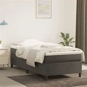 Comparateur de prix : Sommier à ressorts de lit Gris foncé 90x190 cm Velours Vidaxl Dark grey